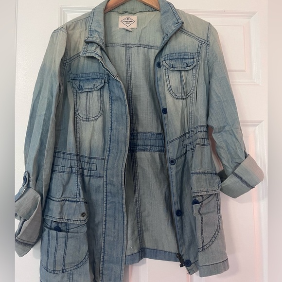 St John’s Bay faux denim jacket zip up or button up petite small - Picture 5 of 5